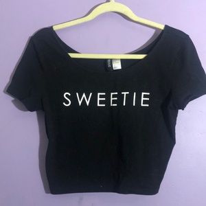 Sweetie Black Crop Top